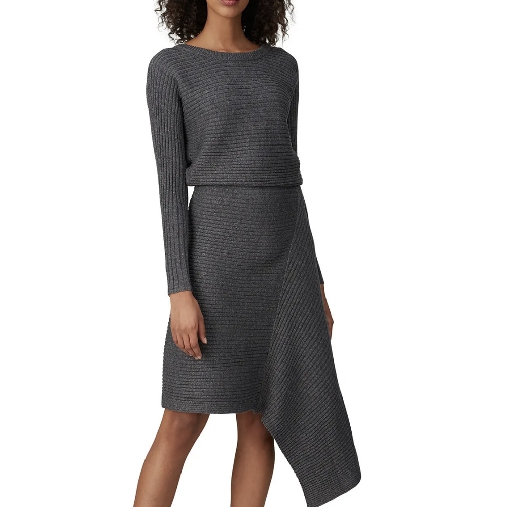All Saints Charcoal Asymmetrical Dress